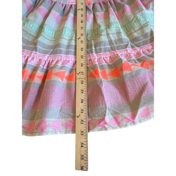 Anthropologie Luisa Perla Tiered Split Neck Bell Slevee Aztec Tribal Dress Small - Picture 10 of 16